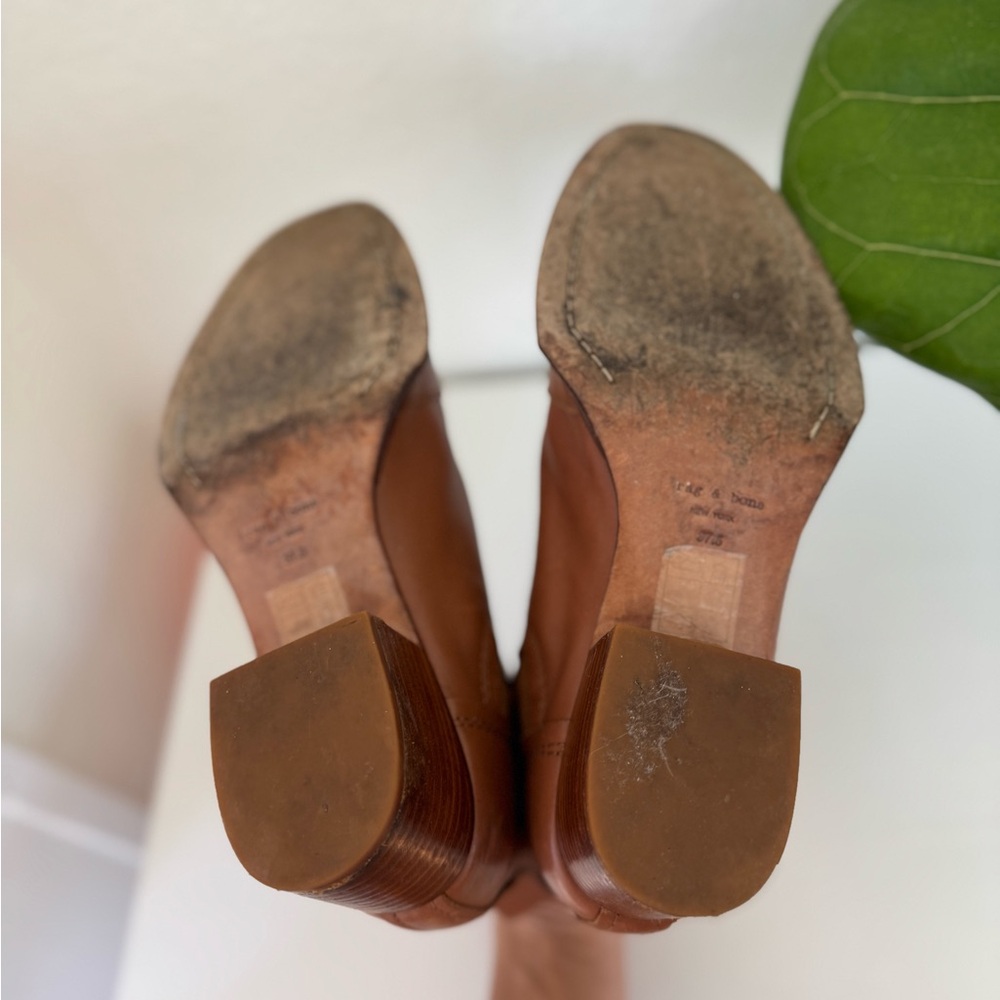 Rag & Bone Walker Pull On Cognac Leather Booties - Picture 9 of 11